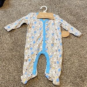 Gray and Blue Elephant Footie